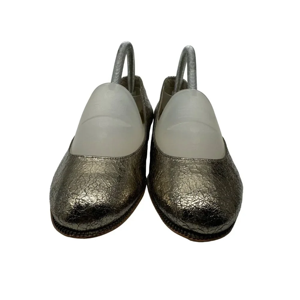 Michael Kors Bay View Gold Crinkled Metallic Round toe Ballet Flats Women' sz7.5 - Picture 3 of 11